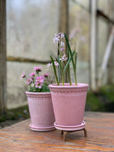 Načíst obrázek do prohlížeče Galerie, Obal na květináč s podtáckem - "Lacepot Pink", 1 ks, průměr ø 14cm x v 14cm